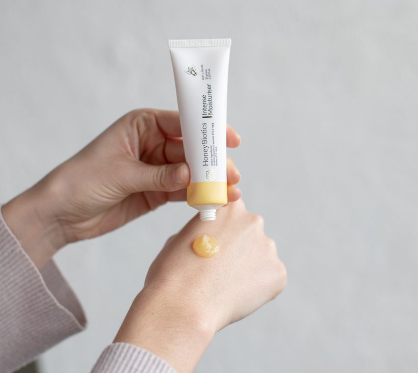 Applying Honeybiotics Intense Moisturiser to the skin