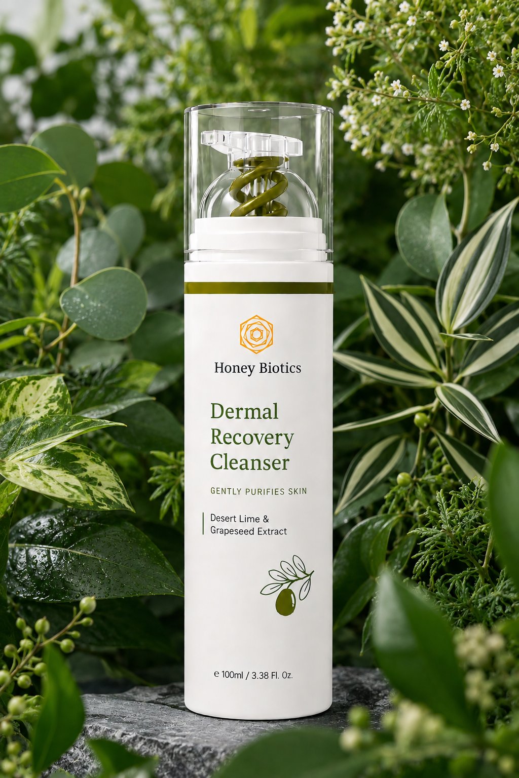 Dermal Recovery Cleanser among native Australian foliage — botanicals from where they belong